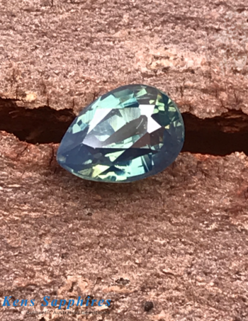 .85ct Pale Teal Sapphire - Pear Cut