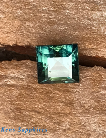 .85ct Green/Blue Parti Sapphire - Square Cut